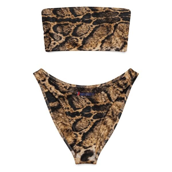 Formosa Cloud Leopard Pattern Bandeau Bikini - 1 福爾摩沙雲豹圖案