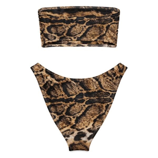 Formosa Cloud Leopard Pattern Bandeau Bikini - 2 福爾摩沙雲豹紋抹胸比基尼