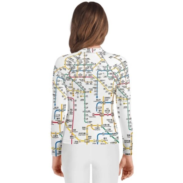 Taipei MRT Subway Map Youth Rash Guard - Taiwan Transit Art - 2 Taipei MRT Subway Map Youth Rash Guard - Taiwan Transit Art