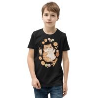 Chubby Taiwanese Cat Treats Youth T-Shirt - Anime Moe Style