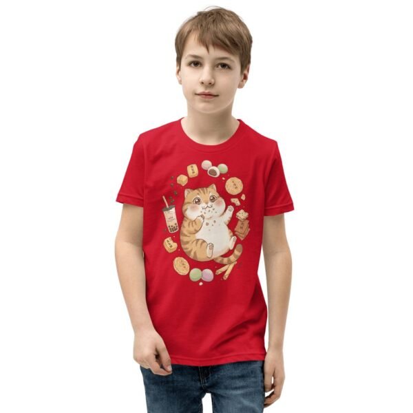 Chubby Taiwanese Cat Treats Youth T-Shirt - Anime Moe Style - 3 Chubby Taiwanese Cat Treats Youth T-Shirt - Anime Moe Style