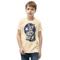 台灣珍珠奶茶貓復古紋身青年T卹