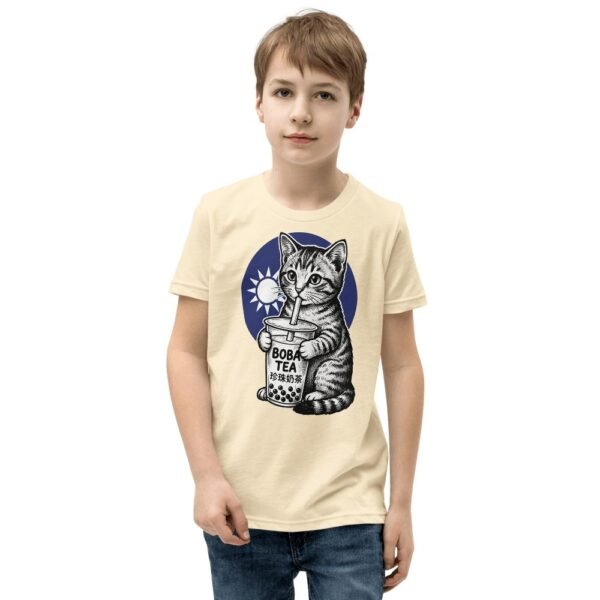 Taiwan Boba Cat Vintage Tattoo Youth T-Shirt - 3 台灣珍珠奶茶貓復古紋身青年T卹