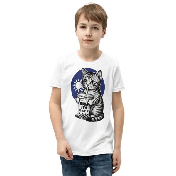 Taiwan Boba Cat Vintage Tattoo Youth T-Shirt - 4 台灣珍珠奶茶貓復古紋身青年T卹