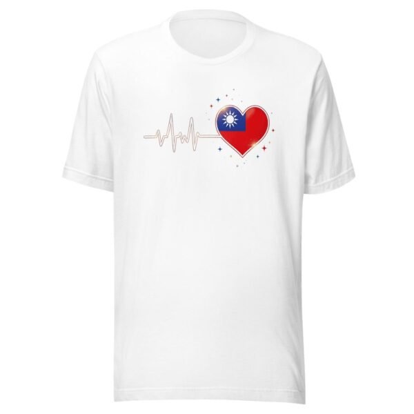 Taiwan Heartbeat Flag Love T-Shirt - Patriotic Heart Design - 1 taiwan heartbeat flag love