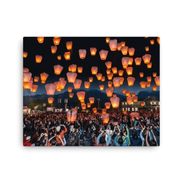 Pingxi Lantern Festival Taiwan Night Sky Wall Art - Horizontal - 1 台灣平溪燈會