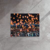 平溪燈節台灣夜空壁畫 - 橫幅