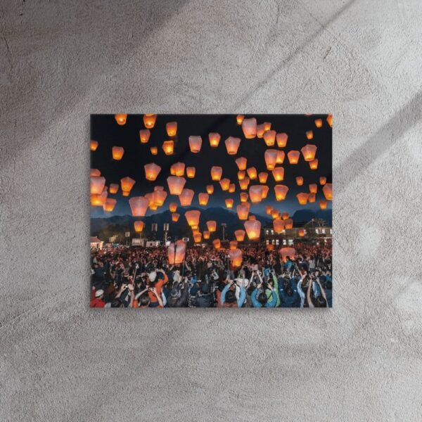 Pingxi Lantern Festival Taiwan Night Sky Wall Art - Horizontal - 3 平溪燈節台灣夜空壁畫 - 橫幅