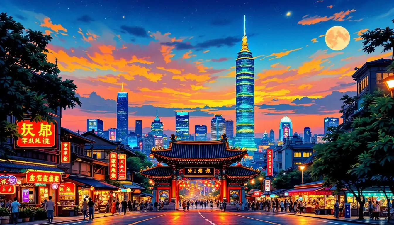 places to travel in taiwan - vibrant city life in Taipei