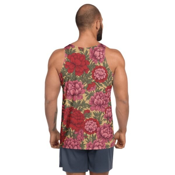 Taiwanese Hakka Floral Pattern Men's Tank Top - Traditional Design - 4 Taiwanese Hakka Floral Pattern Men's Tank Top - Traditional Design