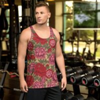 Taiwanese Hakka Floral Pattern Men's Tank Top - Traditional Design