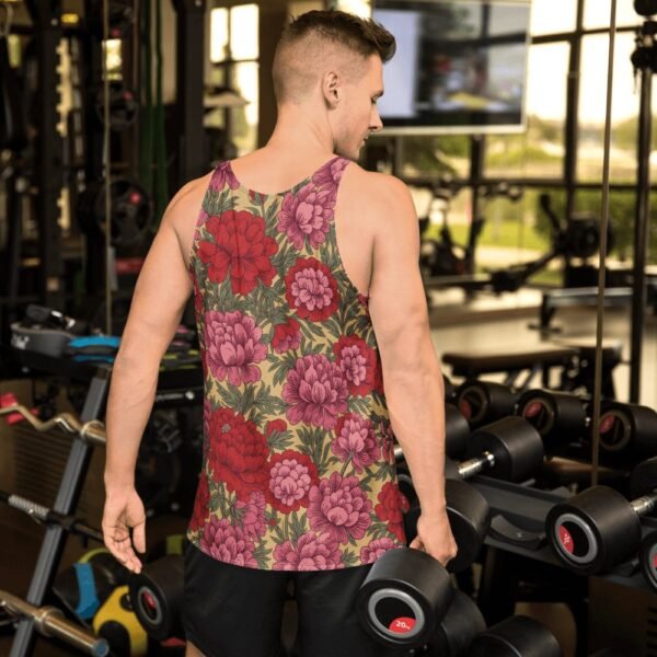 Taiwanese Hakka Floral Pattern Men's Tank Top - Traditional Design - 6 Taiwanese Hakka Floral Pattern Men's Tank Top - Traditional Design