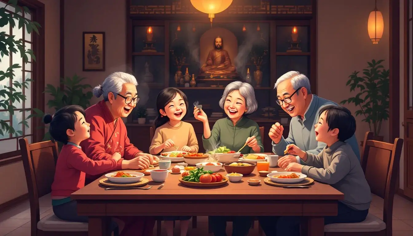 台灣多代同堂家庭聚餐