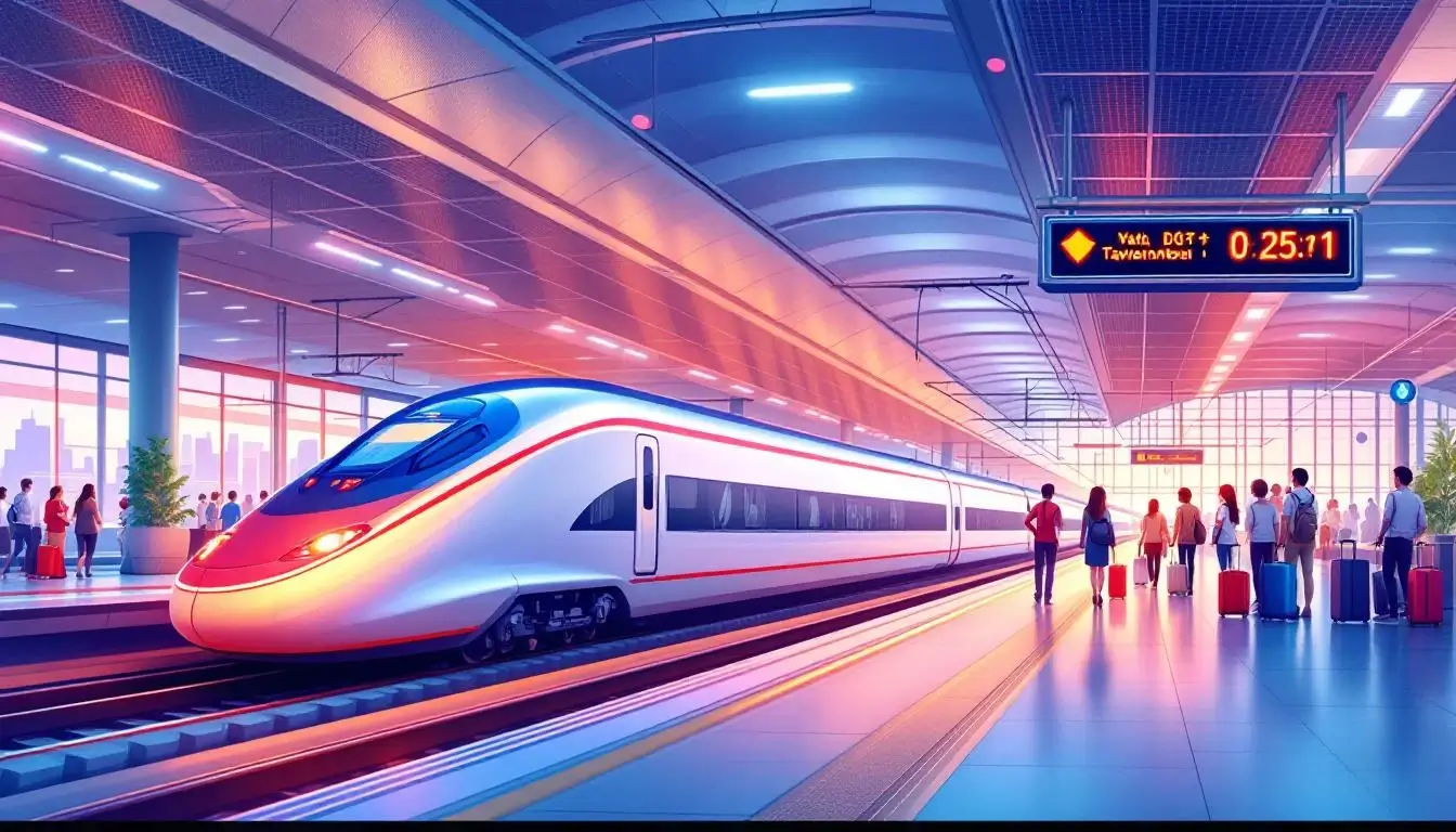台灣高鐵月台，高鐵列車進站