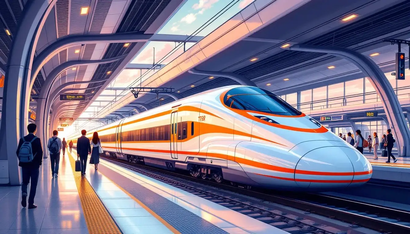 台灣高鐵列車停靠在月台上