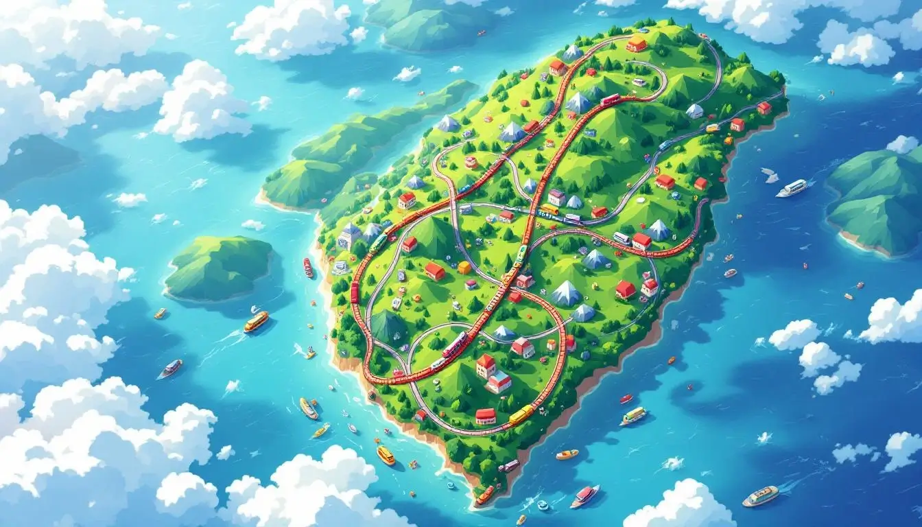 台灣火車地圖顯示了島上各處的鐵路網路線。
