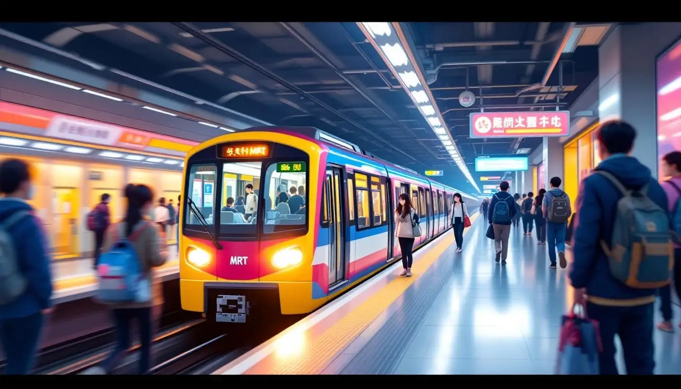 台北捷運站，列車抵達月台