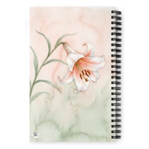 Taiwan Lily Watercolor Art Spiral Notebook - Elegant Floral