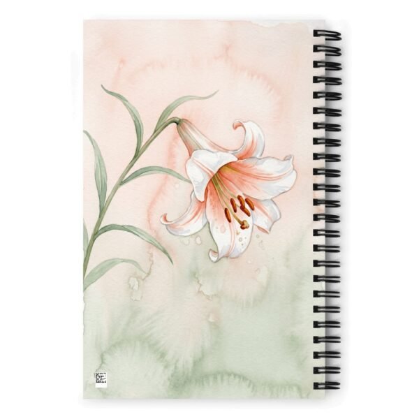 Taiwan Lily Watercolor Art Spiral Notebook - Elegant Floral - 2 Taiwan Lily Watercolor Art Spiral Notebook - Elegant Floral