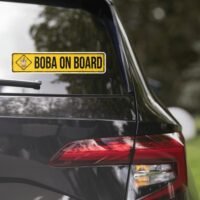 Boba on Board Sign Vintage Bumper Sticker - Bubble Tea Lover