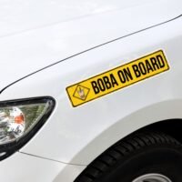 Boba on Board Sign Vintage Bumper Sticker - Bubble Tea Lover