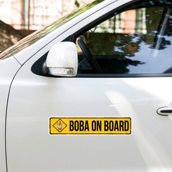 Boba on Board Sign Vintage Bumper Sticker - Bubble Tea Lover - 5 Boba on Board Sign Vintage Bumper Sticker - Bubble Tea Lover