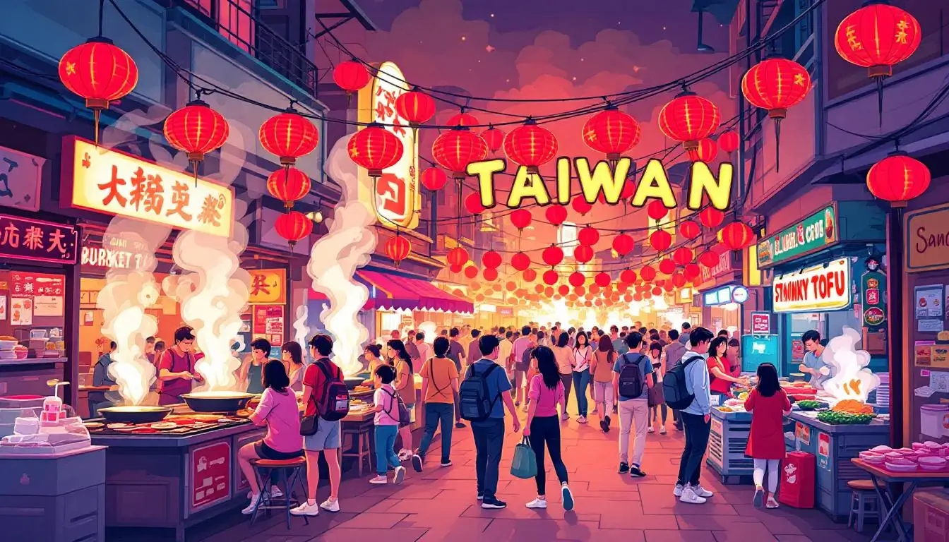 台北夜市街頭美食景象