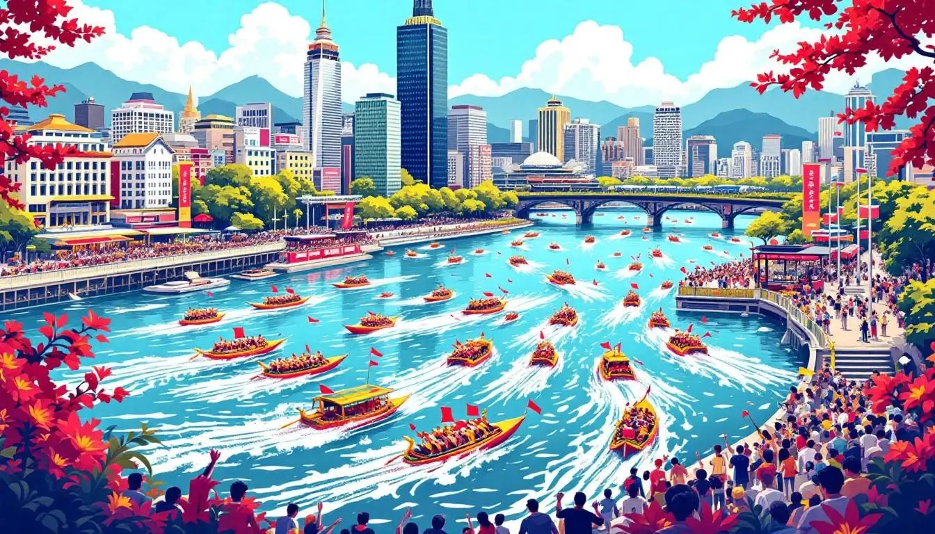 dragon boat festival 2026 celebrations in Taipei along the Keelung River