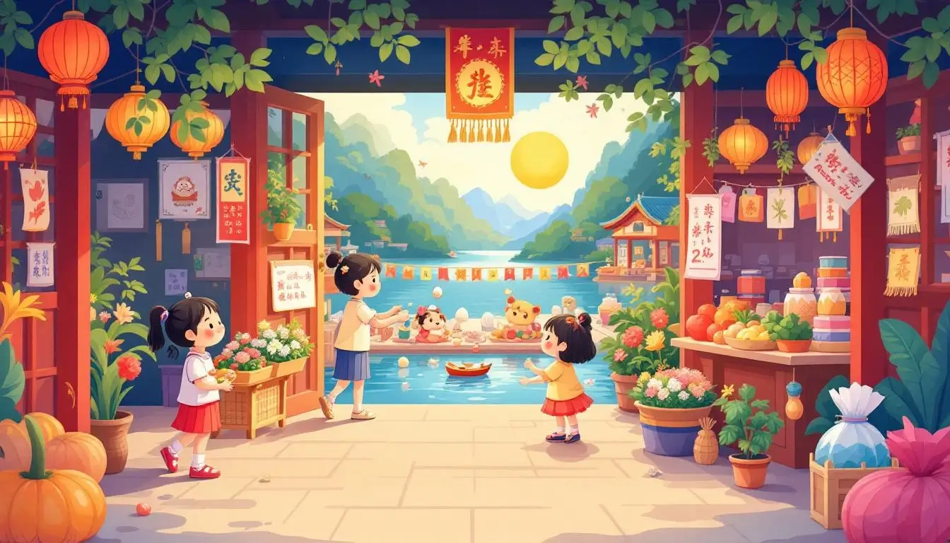 Dragon Boat Festival traditions including egg balancing, mugwort, and sachets