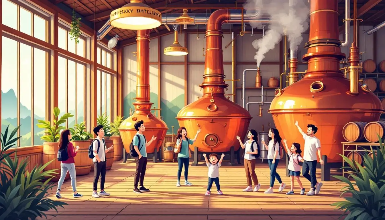 visitors touring Kavalan whisky distillery in Yilan