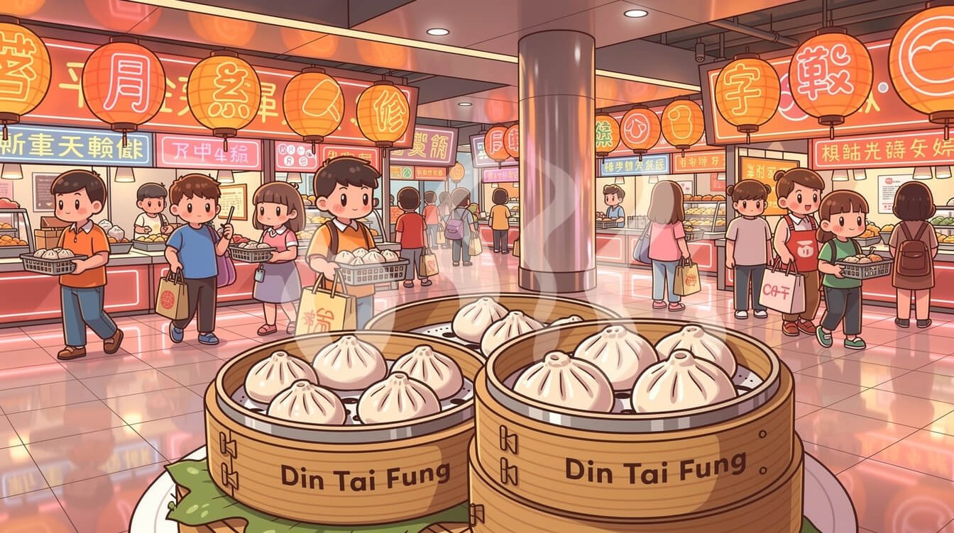 Taipei 101 B1 food court with Din Tai Fung