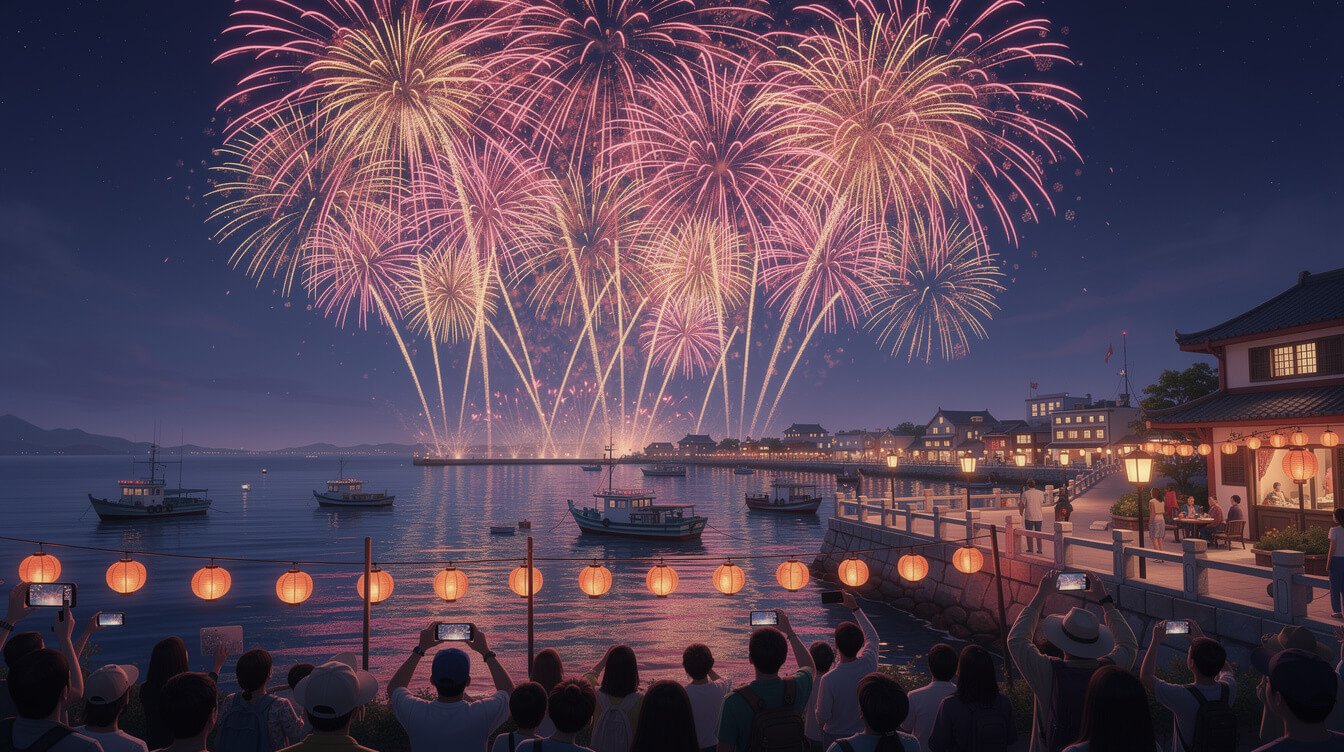 Penghu Fireworks Festival at Magong Harbour Taiwan