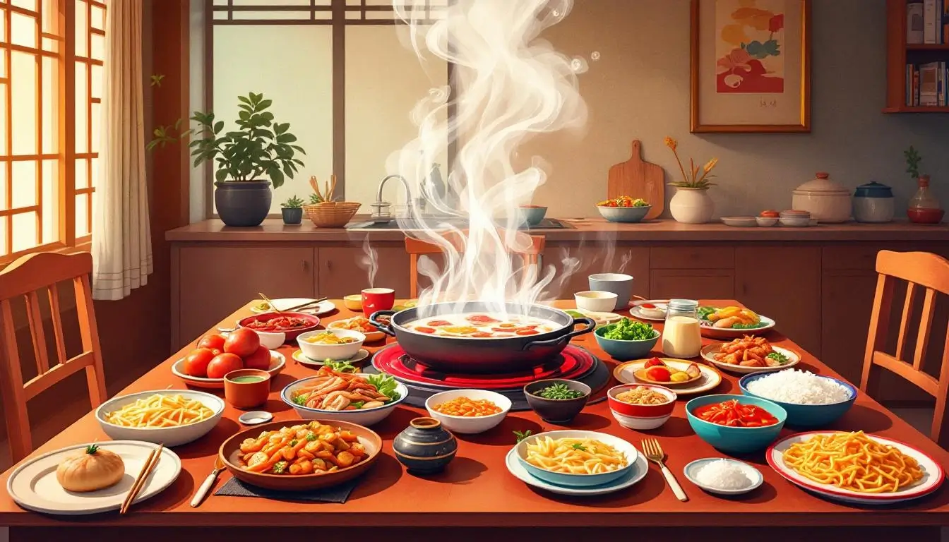 Taiwanese home cooking family dinner