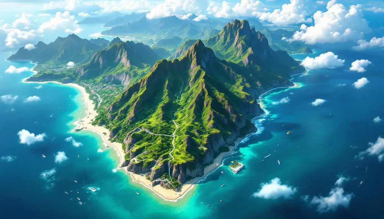 Taiwan geographic profile showing mountains and coastline