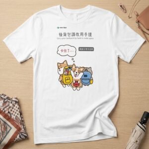 Taiwan MRT Shiba Inu Says Backpack PSA T-Shirt - Cute Kawaii Design