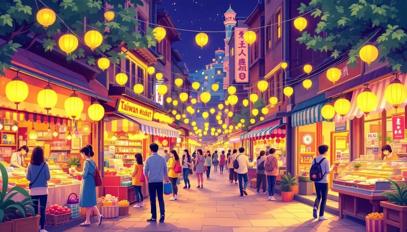 在夜市和傳統街道購買台灣紀念品
