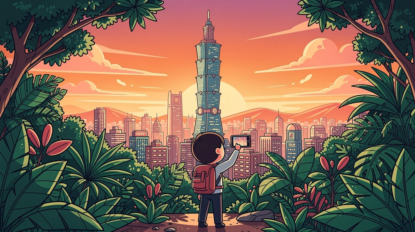things to do in taiwan — Taipei 101 from Elephant Mountain