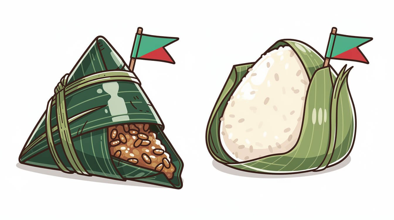Comparison of northern-style and southern-style Taiwanese zongzi