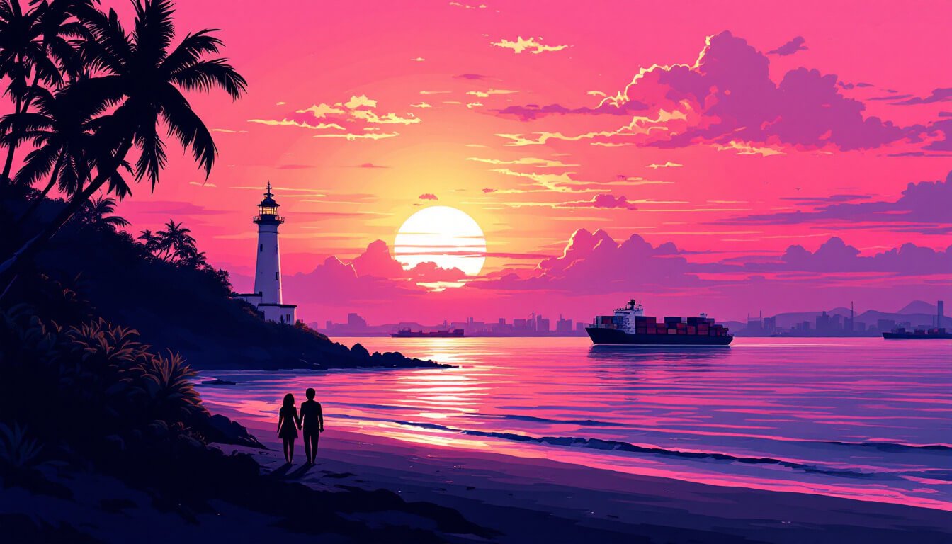 cijin island sunset kaohsiung port