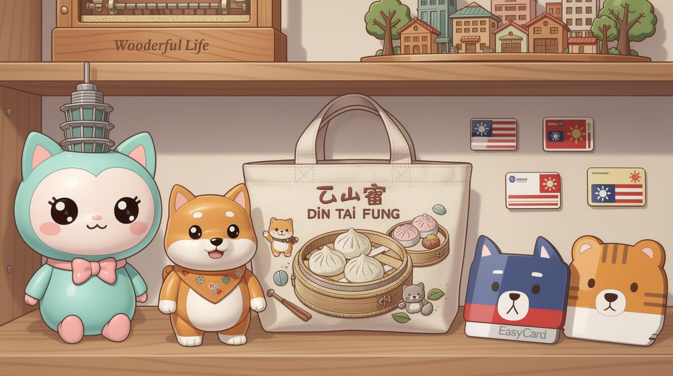 Famous Taiwan pop culture merch including EasyCard and Wooderful Life music boxes