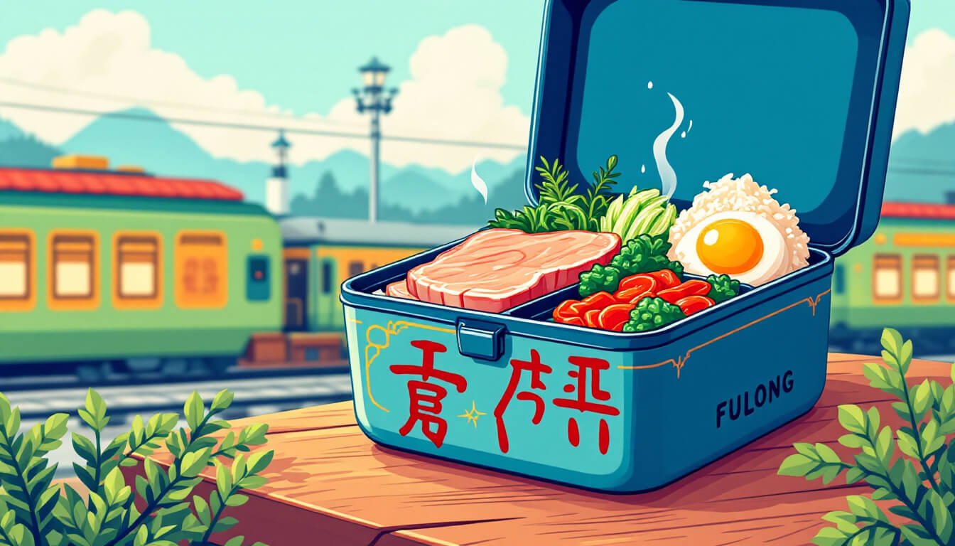 Famous Fulong railway bento lunchbox from Fulong train station