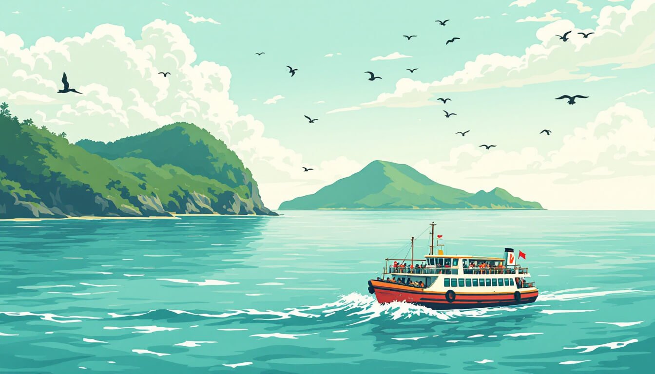 從富岡港搭渡輪前往綠島