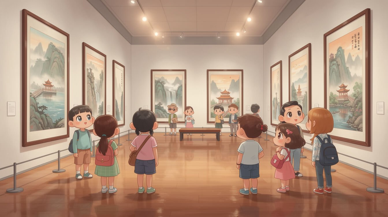 參觀者在台灣博物館展廳內參觀展覽