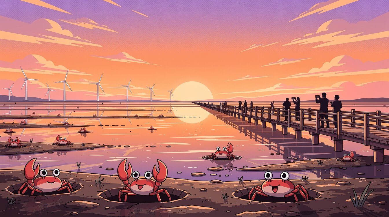 Gaomei Wetlands at sunset — top day trip from Taichung