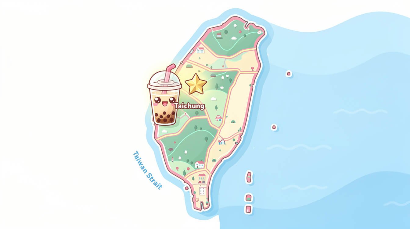 taichung taiwan map showing the city's central west-coast location on the island