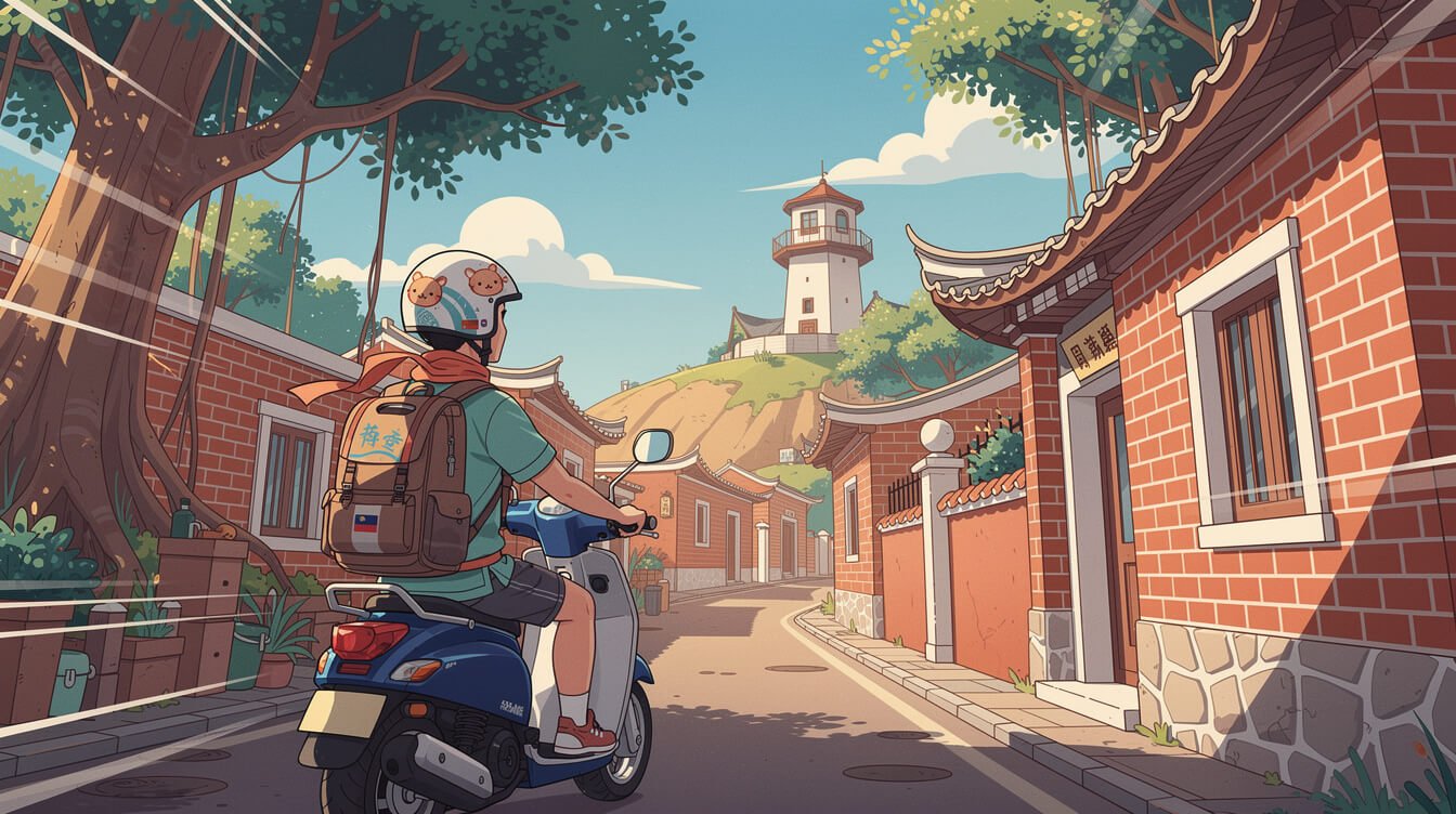 taiwan kinmen island scooter through traditional villages