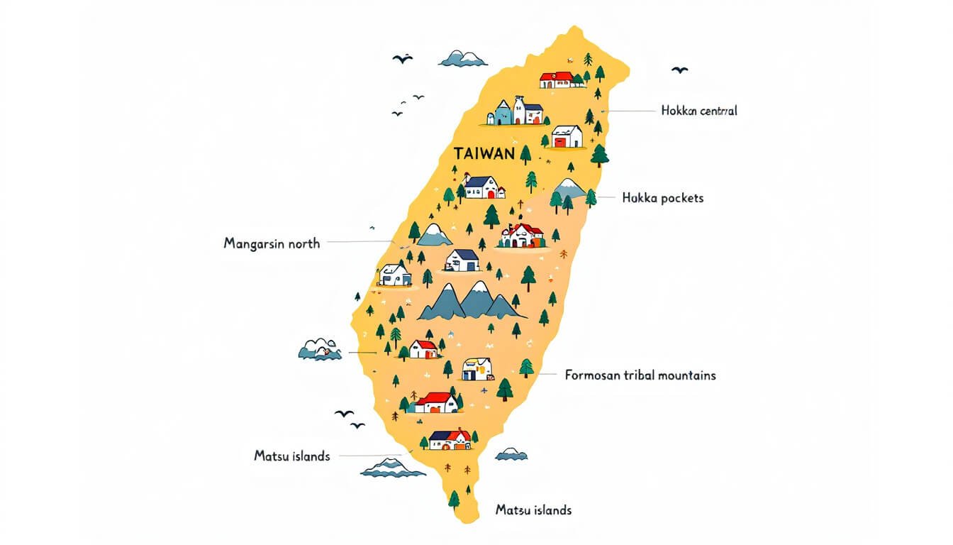 languages of Taiwan map