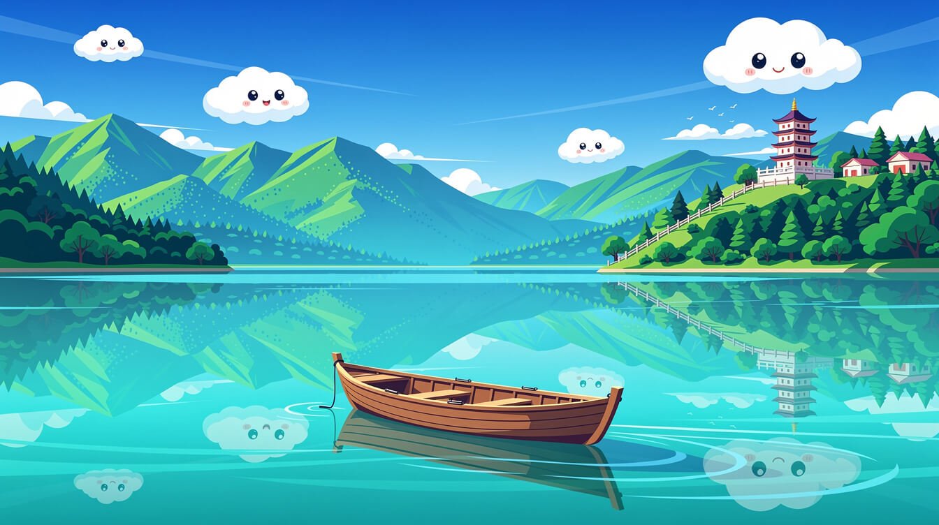 日月潭,台灣十月號晴朗天氣