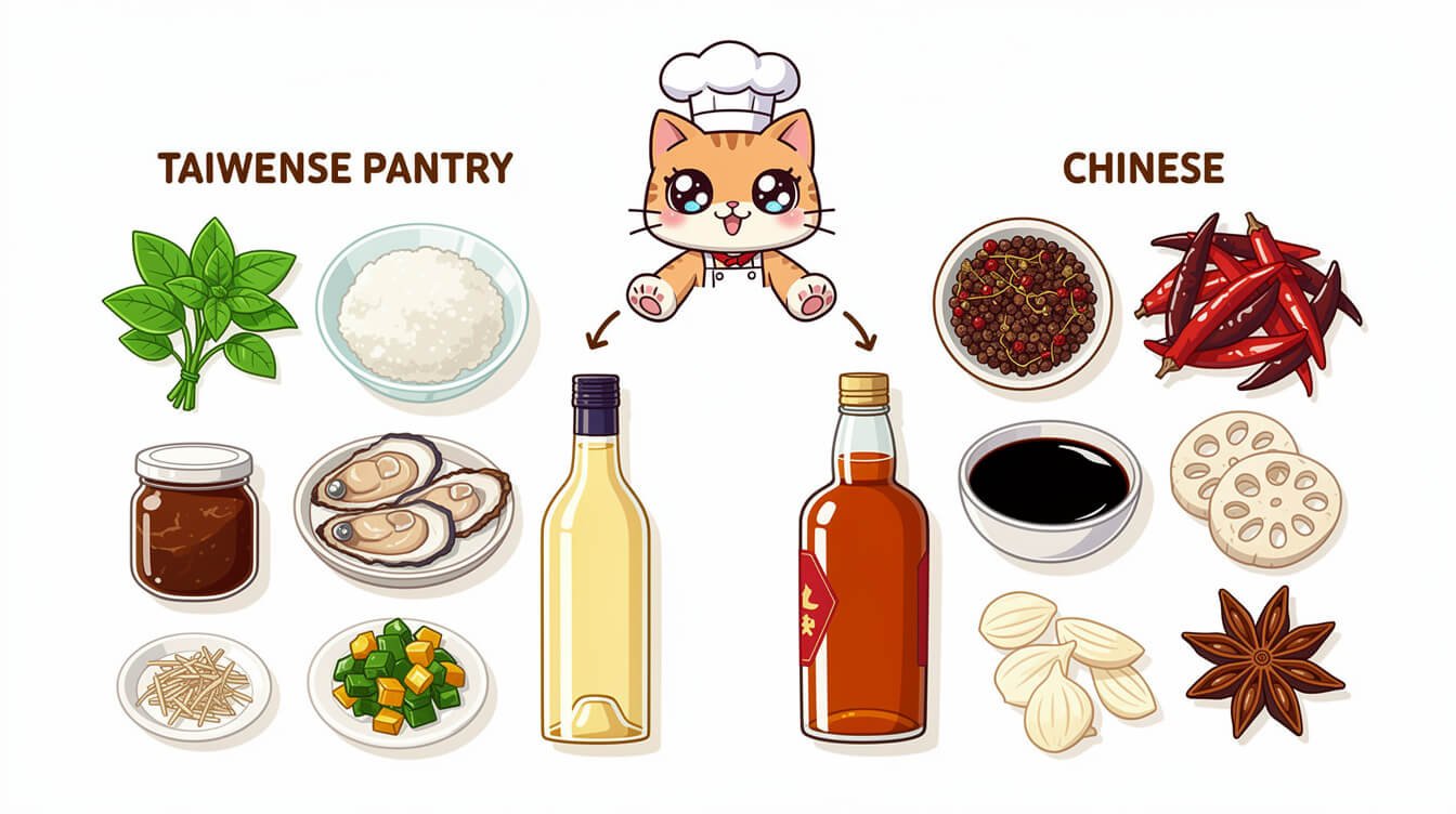 台灣與中國廚房食材對比