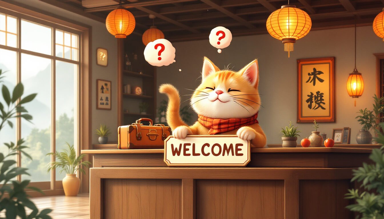 Alishan hotels FAQ concierge cat illustration